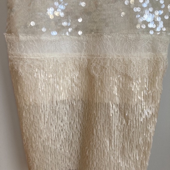 BBCBG MAXAZRIA (REYNA) WHITE SEQUINS/LACE COCKTAIL DRESS (SIZE 0) - Picture 8 of 13